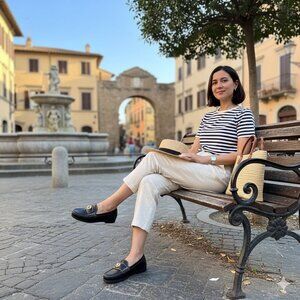 Coach Darcie Turnlock Black Leather Loafers Flats Moccasins Women's Size 8 M